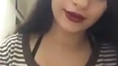 Cute desi babe with sexy clevage chatting to fans