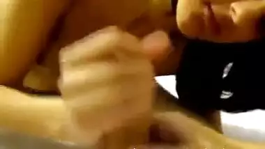 Indian amateur GF sucks cock.