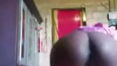 Village chick hikes up dress to reveal her XXX ass and pussy online