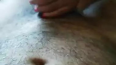 Desi village wife handjob husband cock