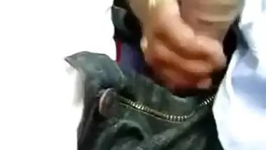 Tamil gf giving handjob to boss in car