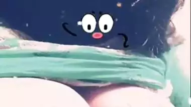 Unfaithful Desi bitch puts on a mask before playing with nipples