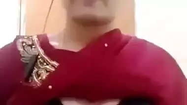 Beautiful Cute Sexy Girl Pressing Boobs And Showing Pussy