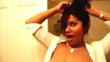 Tina Patel from man met uni, doing a sexy strip tease