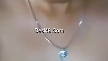 Indian teen with big eyes and pierced nostril shows what she has got
