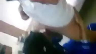 Indian girlfriend in blue salwar blowjob