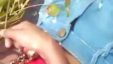 Cute Young Girl Outdoor Boobs Pressing and Pussy Rubbing