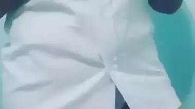 Nineteen Years Old Desi School Girl Removing Uniform On Camera