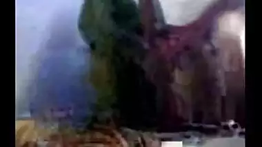 Quick pussy banging from behind with Bihari maid