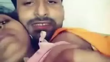 Indian uncovers her full XXX tits for sex partner who touches them