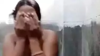 Desi village wife video call in bathroom with lover