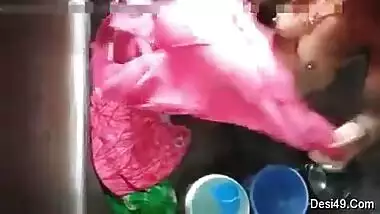 Bhabi bathing hidden