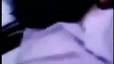 Self-made porn video by Indian guy licking large boobs while driving a car