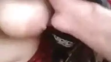 Babe with roots in India flaunts her XXX boobs and cameraman touches them
