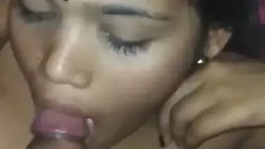 Sexy cute Desi girl sucking fat dick of BF