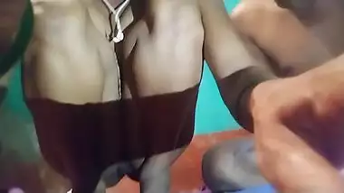 Booby girl sucking dick before riding it