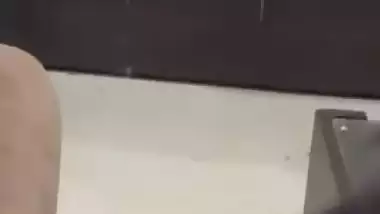 Fucking before mirror in hotel room by horny girlfriend