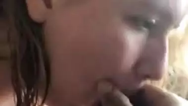 White girl Sucking Indian dick