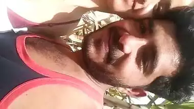 Desi Lover Shows in Open field