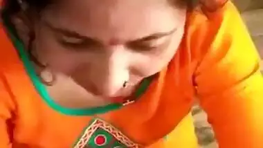 Sexy Gujarati Aunty Choking After Nice Blowjob