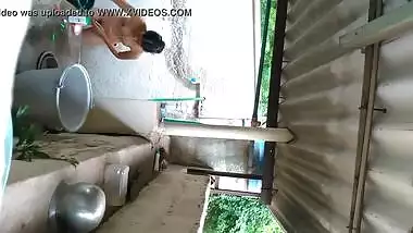 Hidden spy cam in the bathroom catches my desi aunty in the bath tub