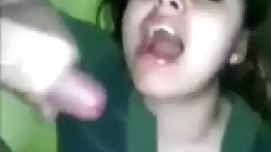 Cute Girl Gets Cum On Face